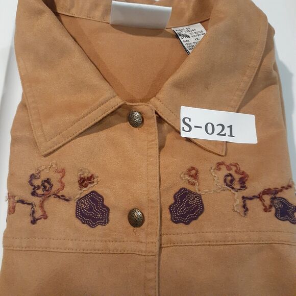 Napa Valley Camel Embroidered Collared Button Up Top Jacket Size 1X Shacket - Picture 7 of 7